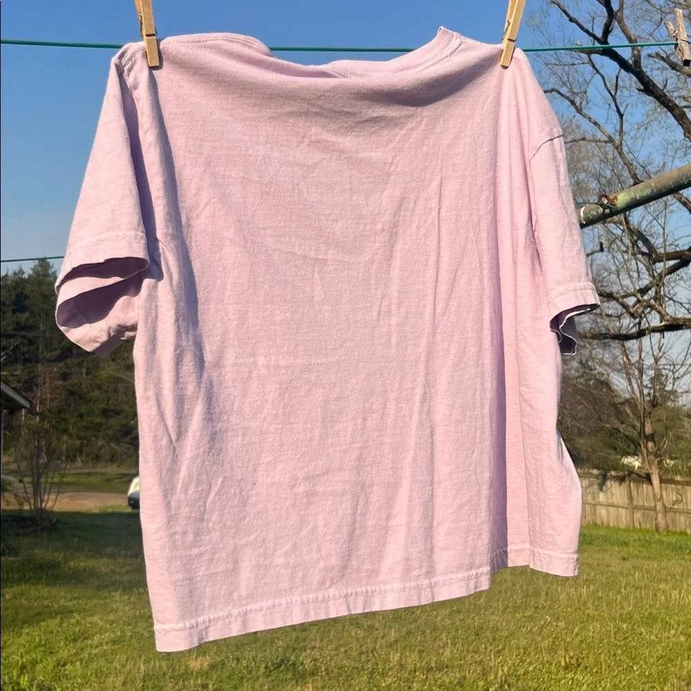 COMFORT COLORS Lilac/Pastel Pink 'Brunch Club' Heavyweight Cotton Cropped Tee Lg